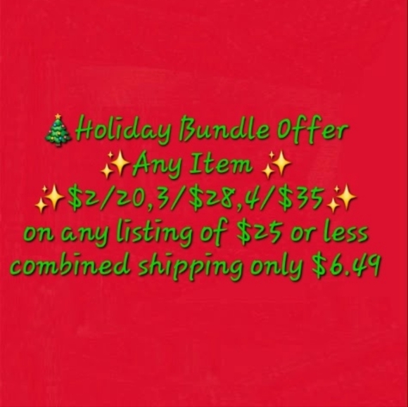 🎄HolidayOfferAnyItem Listed@$25orLess 2/$20,3/$28,4/$35 CombinedShipOnly6.49 - Picture 1 of 1